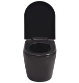 VidaXL Hangend toilet keramiek zwart