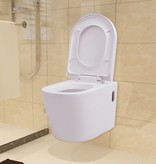 vidaXL Hangend toilet keramiek wit