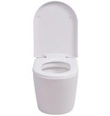 VidaXL Hangend toilet keramiek wit