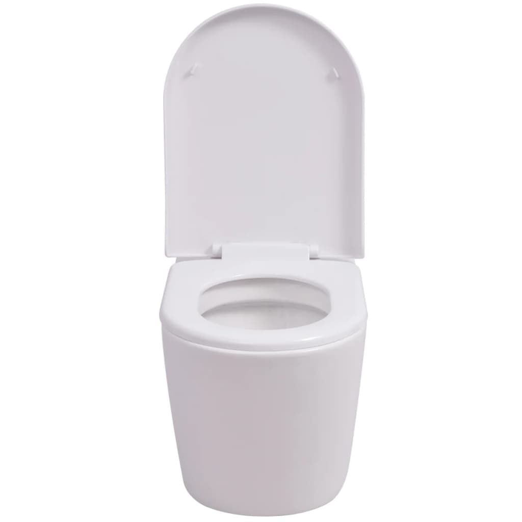 vidaXL Hangend toilet keramiek wit