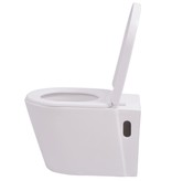 VidaXL Hangend toilet keramiek wit
