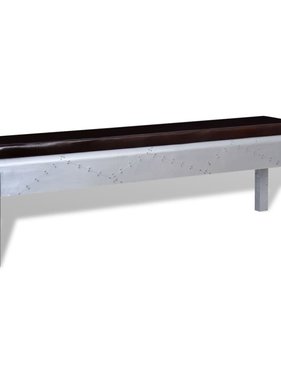 VidaXL Aviator bankje echt leer 160x32x45 cm