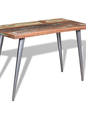 vidaXL Eettafel massief gerecycled hout 120x60x76 cm