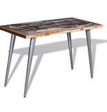 vidaXL Eettafel massief gerecycled hout 120x60x76 cm