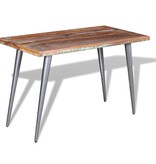 vidaXL Eettafel massief gerecycled hout 120x60x76 cm