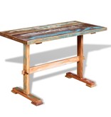 VidaXL Eettafel op voet massief gerecycled hout 120x58x78 cm