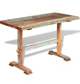 VidaXL Eettafel op voet massief gerecycled hout 120x58x78 cm