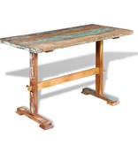 VidaXL Eettafel op voet massief gerecycled hout 120x58x78 cm