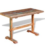 VidaXL Eettafel op voet massief gerecycled hout 120x58x78 cm