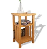 VidaXL Bijzettafel met tijdschrifthouder 27x35x55 cm massief eikenhout