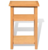 VidaXL Bijzettafel met tijdschrifthouder 27x35x55 cm massief eikenhout