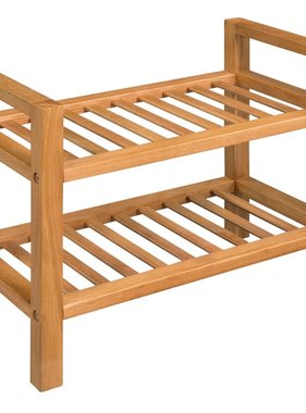 vidaXL Schoenenrek met 2 schappen 49,5x27x40 cm massief eikenhout