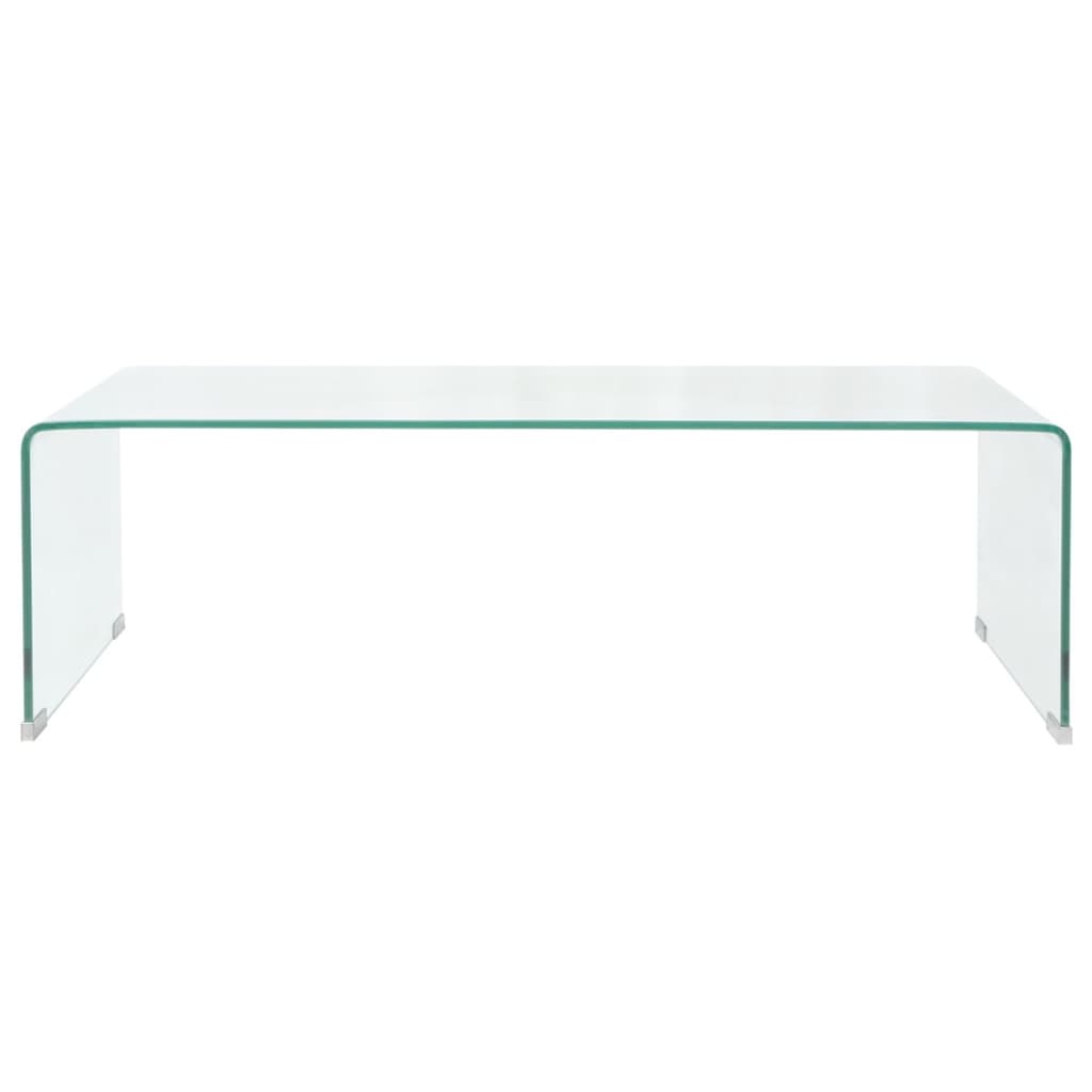 VidaXL Salontafel transparant 100x48x33 cm gehard glas