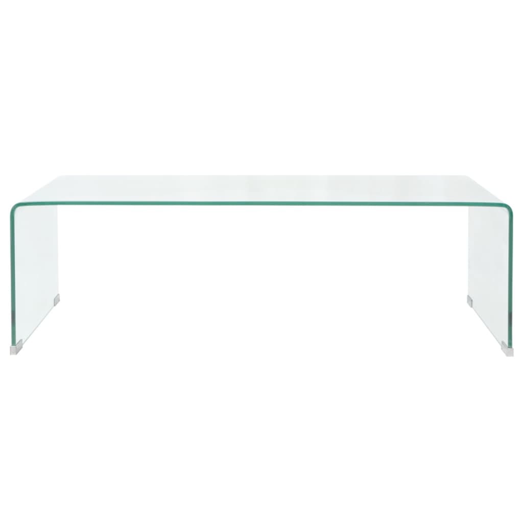 vidaXL Salontafel transparant 100x48x33 cm gehard glas