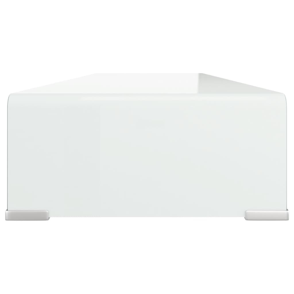 VidaXL TV-meubel/monitorverhoger wit 100x30x13 cm glas