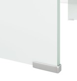 vidaXL Tv-meubel/monitorverhoger wit 90x30x13 cm glas