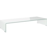 VidaXL Tv-meubel/monitorverhoger wit 80x30x13 cm glas