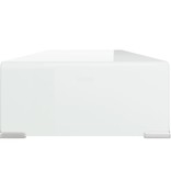 vidaXL Tv-meubel/monitorverhoger wit 80x30x13 cm glas