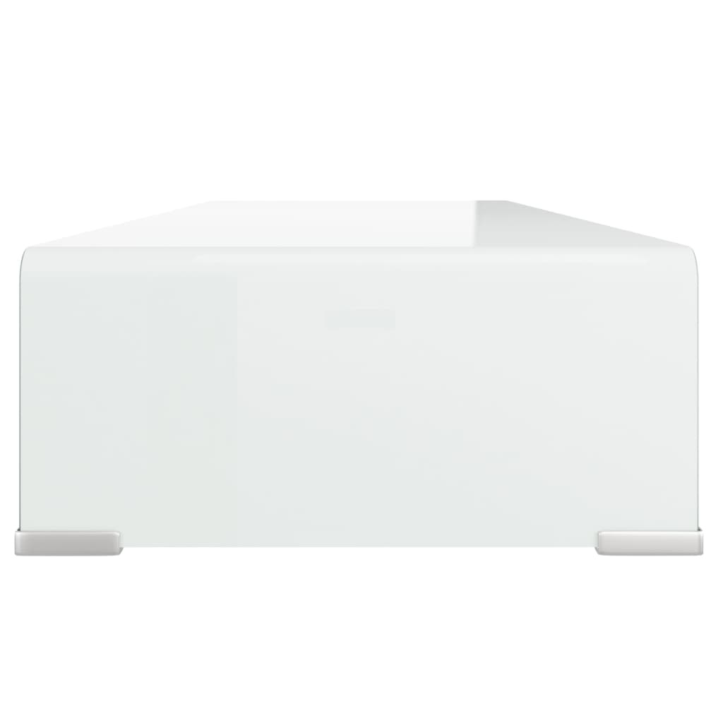VidaXL Tv-meubel/monitorverhoger wit 80x30x13 cm glas