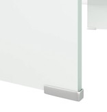 vidaXL Tv-meubel/monitorverhoger wit 80x30x13 cm glas