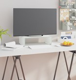 vidaXL Tv-meubel/monitorverhoger wit 40x25x11 cm glas