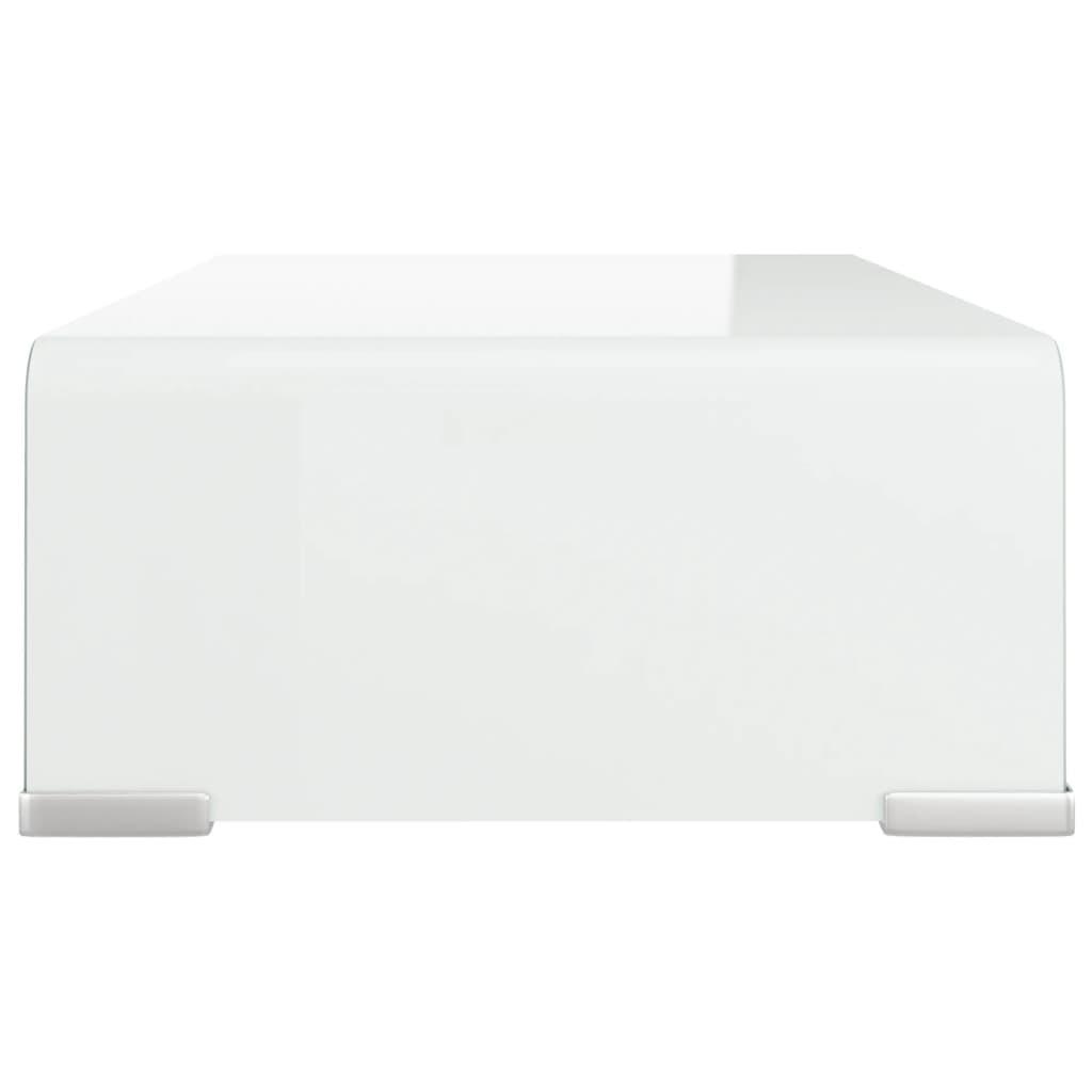 VidaXL Tv-meubel/monitorverhoger wit 40x25x11 cm glas