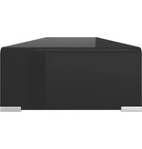 VidaXL TV-meubel/monitorverhoger zwart 110x30x13 cm glas
