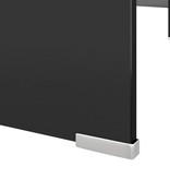 VidaXL TV-meubel/monitorverhoger zwart 110x30x13 cm glas