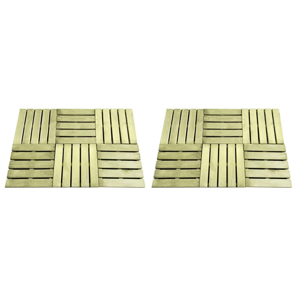 vidaXL 12 st Terrastegels 50x50 cm hout groen