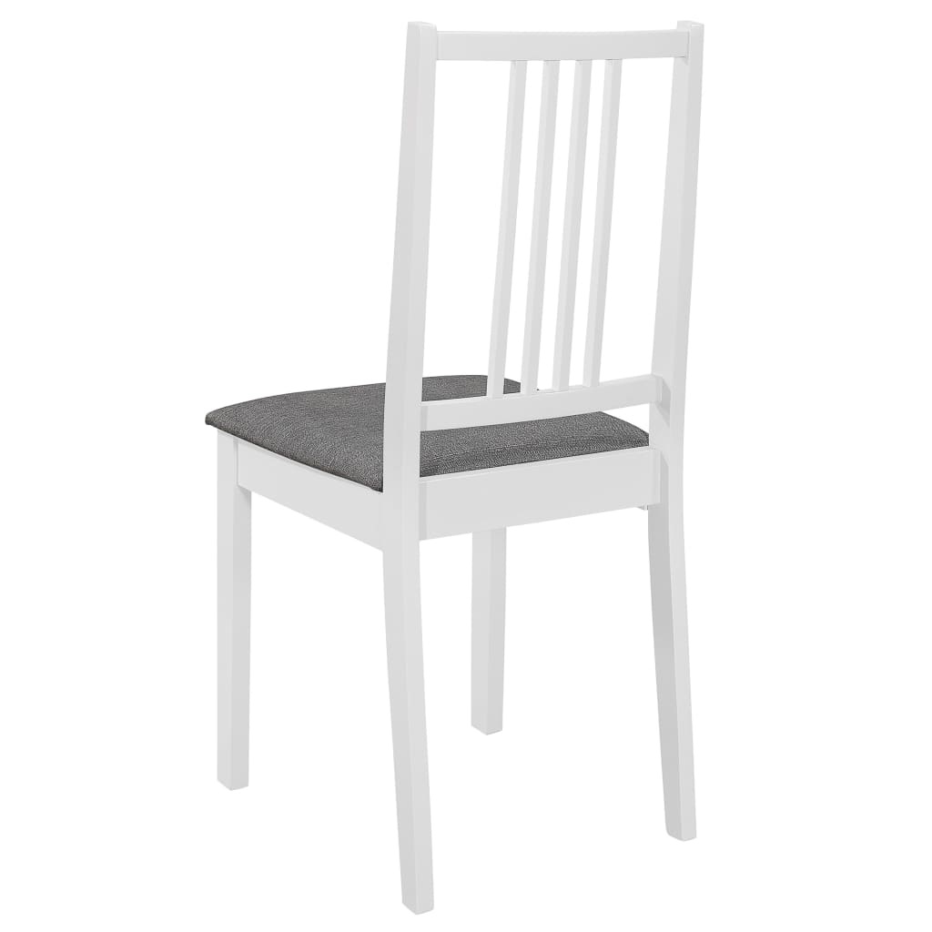 VidaXL Eetkamerstoelen met kussens 6 st massief hout wit