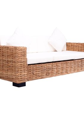 VidaXL Tuinbank 3-zits natuurlijk rattan