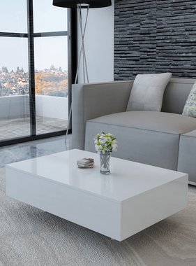 VidaXL Salontafel hoogglans wit