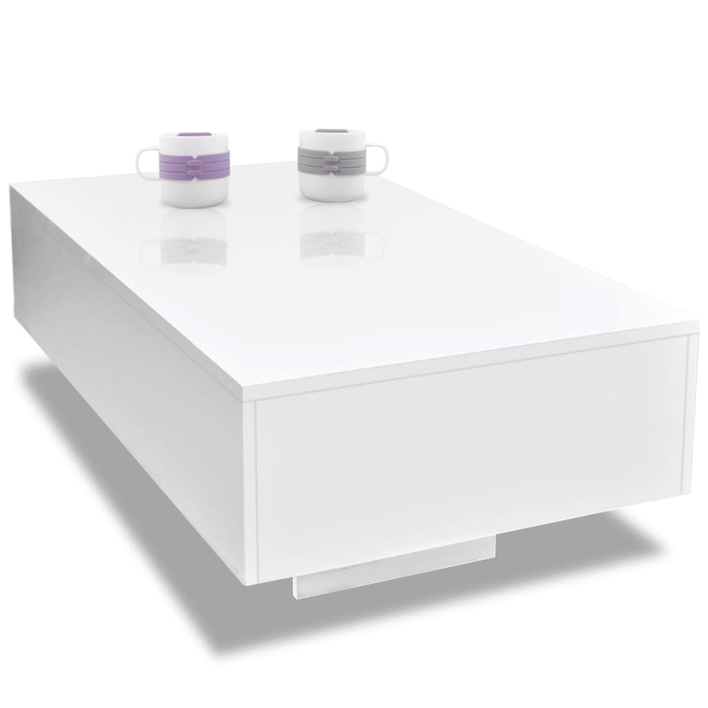 VidaXL Salontafel hoogglans wit
