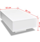 VidaXL Salontafel hoogglans wit