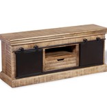 vidaXL Tv-meubel met 2 schuifdeuren 110x30x45 cm massief mangohout