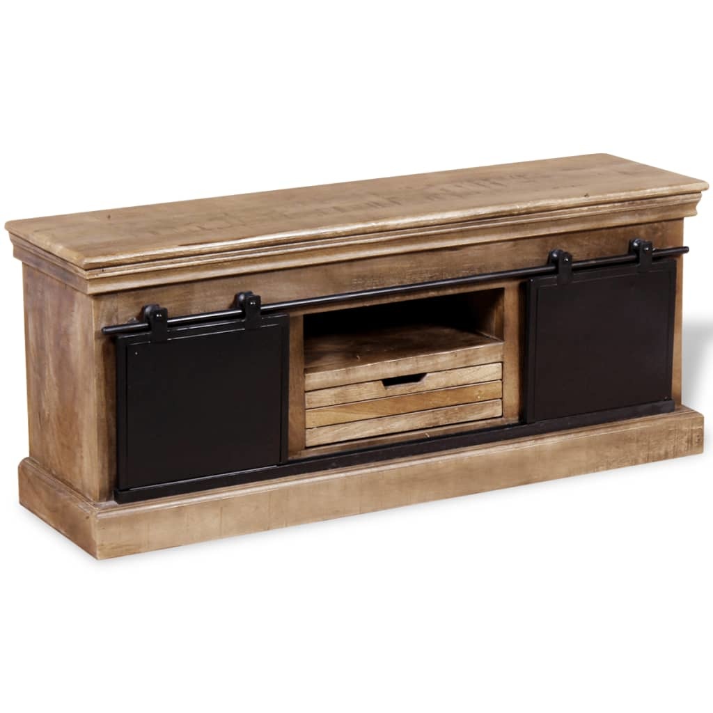 VidaXL Tv-meubel met 2 schuifdeuren 110x30x45 cm massief mangohout