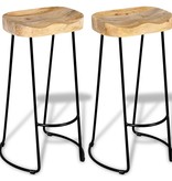 VidaXL Gavin barkruk massief mangohout 2 st