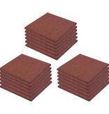 vidaXL Valtegels 18 st 50x50x3 cm rubber rood