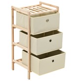 VidaXL Opbergrekken met 3 stoffen manden 2 st cederhout beige