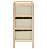 VidaXL Opbergrekken met 3 stoffen manden 2 st cederhout beige