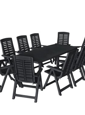 VidaXL 11-delige Tuinset kunststof antraciet