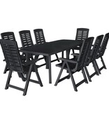 VidaXL 9-delige Tuinset kunststof antraciet