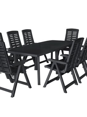 VidaXL 9-delige Tuinset kunststof antraciet