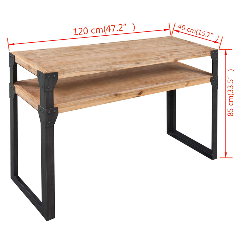 vidaXL Wandtafel 120x40x85 cm massief acaciahout