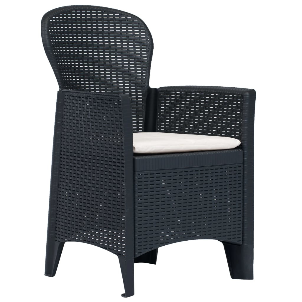 VidaXL 9-delige Tuinset rattan-look kunststof antraciet