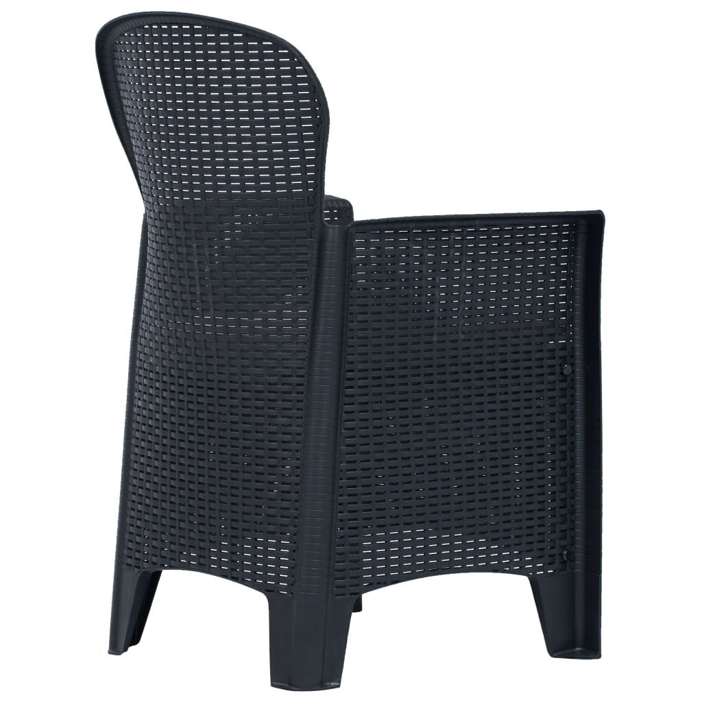 VidaXL 9-delige Tuinset rattan-look kunststof antraciet