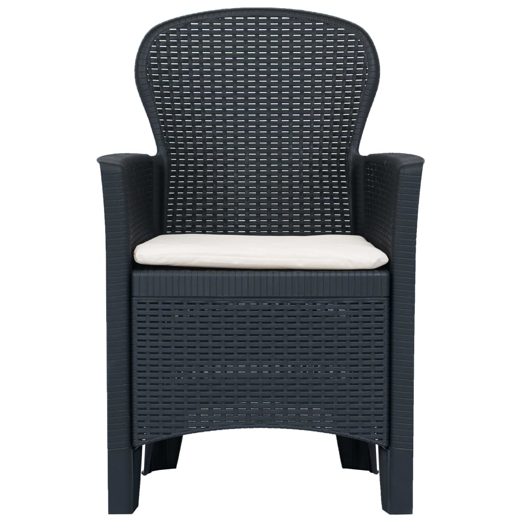 VidaXL 9-delige Tuinset rattan-look kunststof antraciet