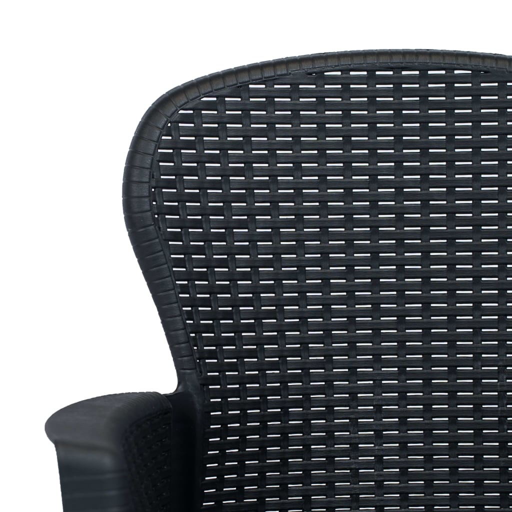 VidaXL 9-delige Tuinset rattan-look kunststof antraciet