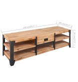 vidaXL Tv-meubel 140x40x45 cm massief acaciahout