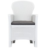 VidaXL 7-delige Tuinset rattan-look kunststof wit